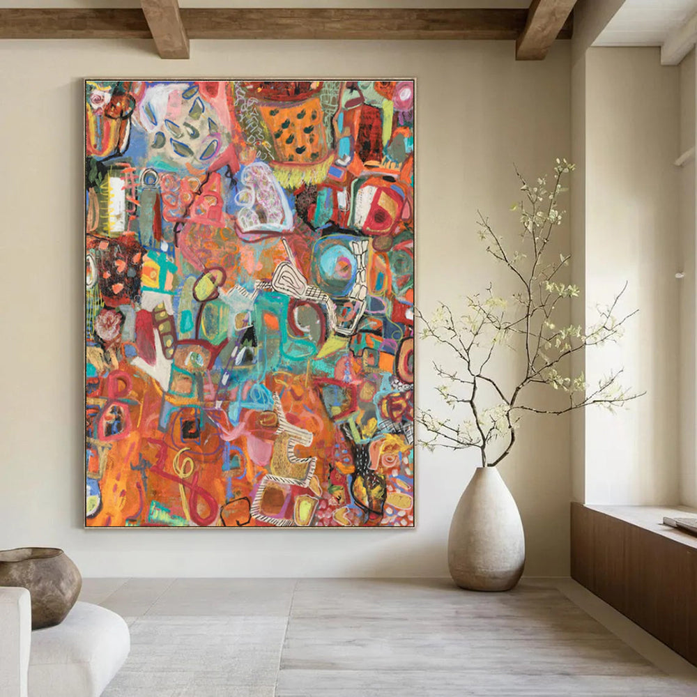 Gigantic Custom-Built Handmade Abstract Painting for Dining Room & Hallway DLZ2078