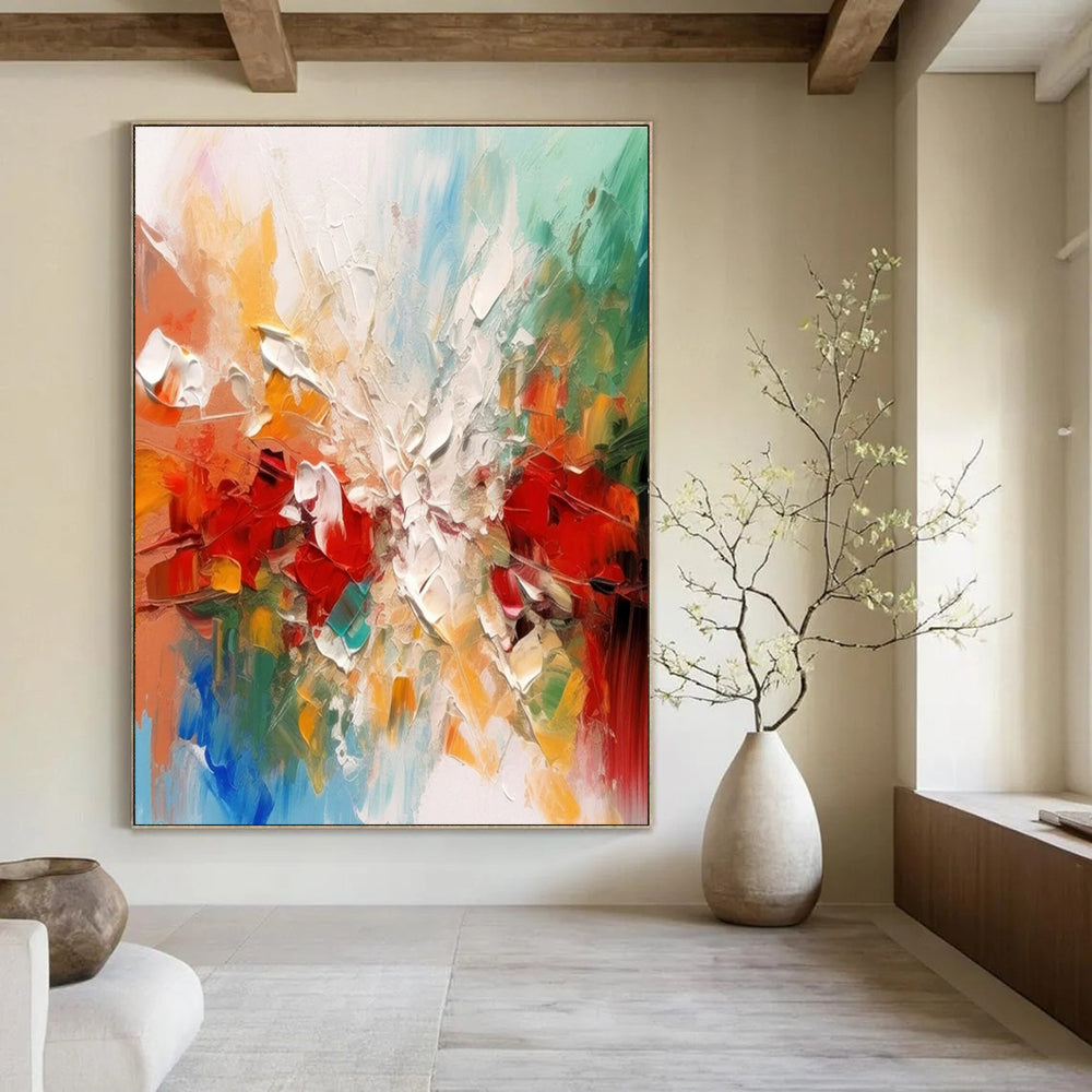 Colorful Explosion Abstract Painting with Bold Textures ADGE079
