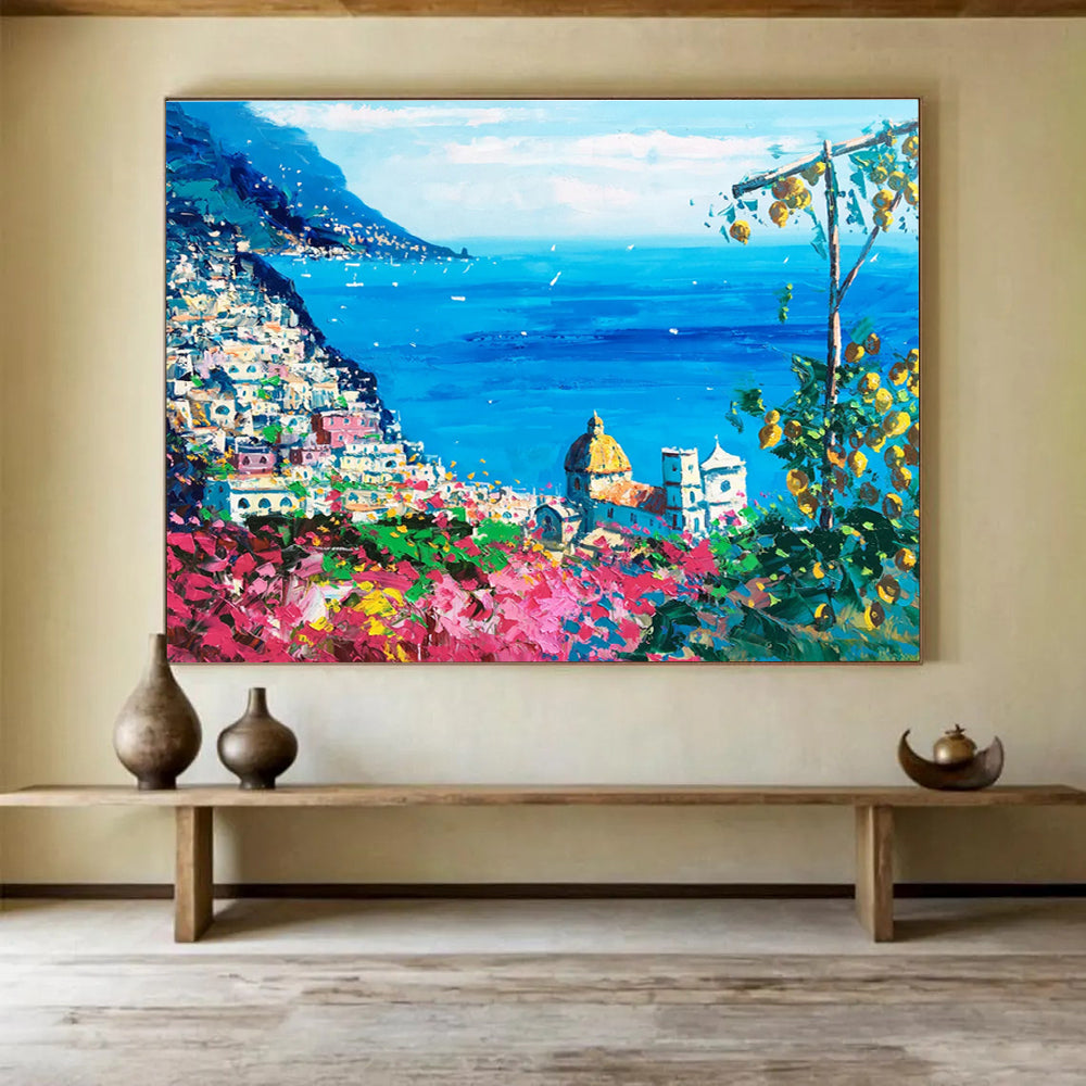Amalfi Coast View Abstract Painting THY458