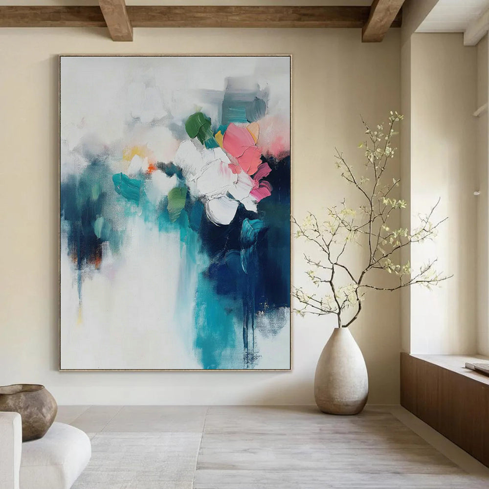 Custom Extra Large Hand-Painted Abstract Canvas for Hallway & Office DLZ1003