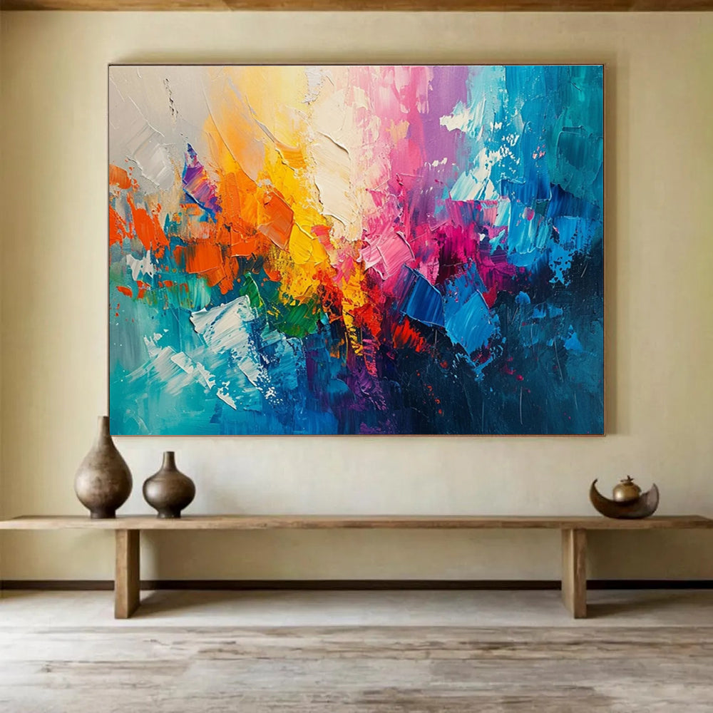 Vivid Colorful Abstract Expressionist Painting THY048