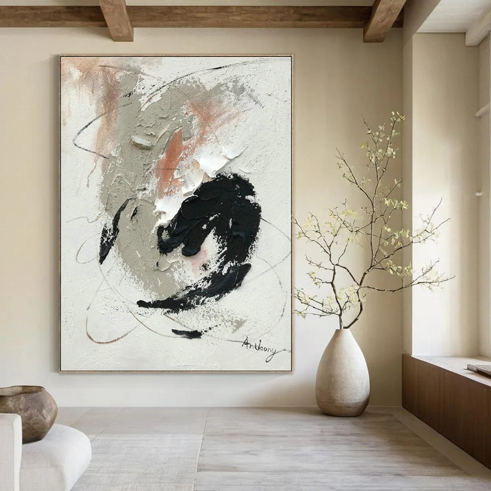 Large Hand - Painted Abstract Canvases for Hallway Staircase Landings & Office Pantries DLZ0819
