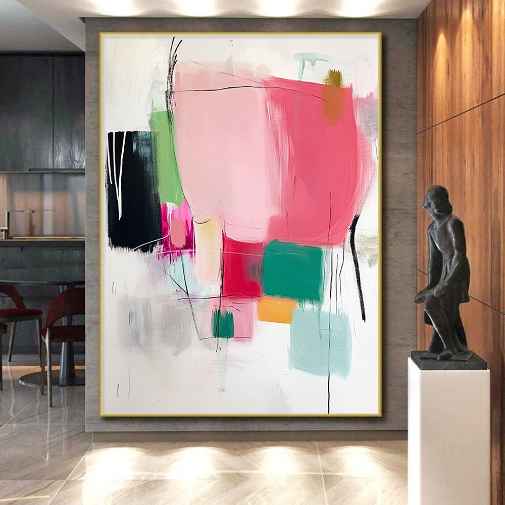 Colorful Abstract Composition Painting with Playful Shapes GER132