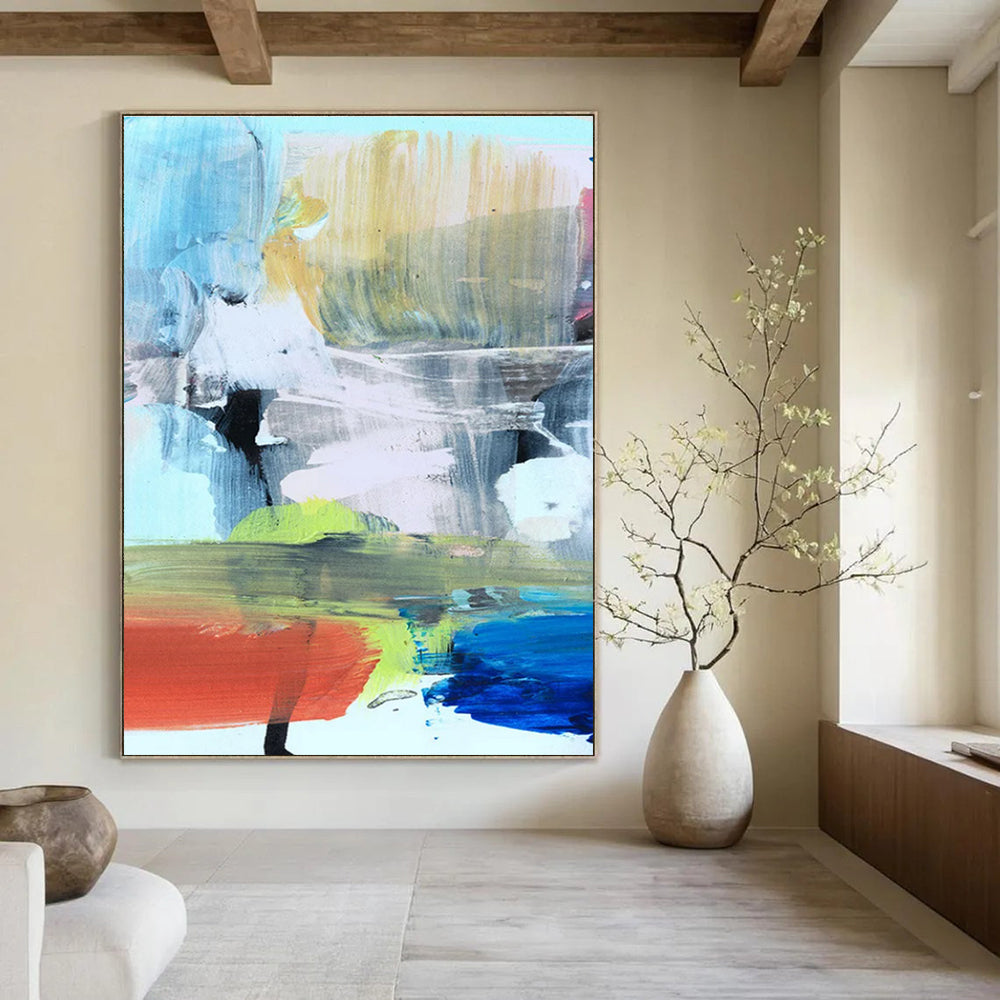 Colorful Abstract Chaos with Bold Brushstrokes Painting ADGE175