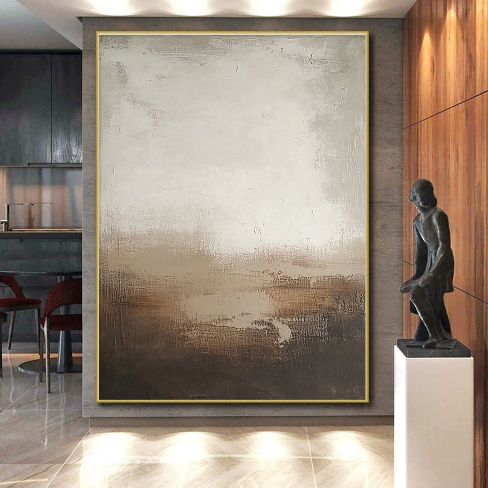 Earth - Toned Textured Abstract Painting with Subtle Layers GER250