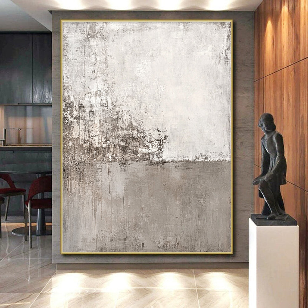 Gray Textured Abstract Painting with Subtle Layers GER120