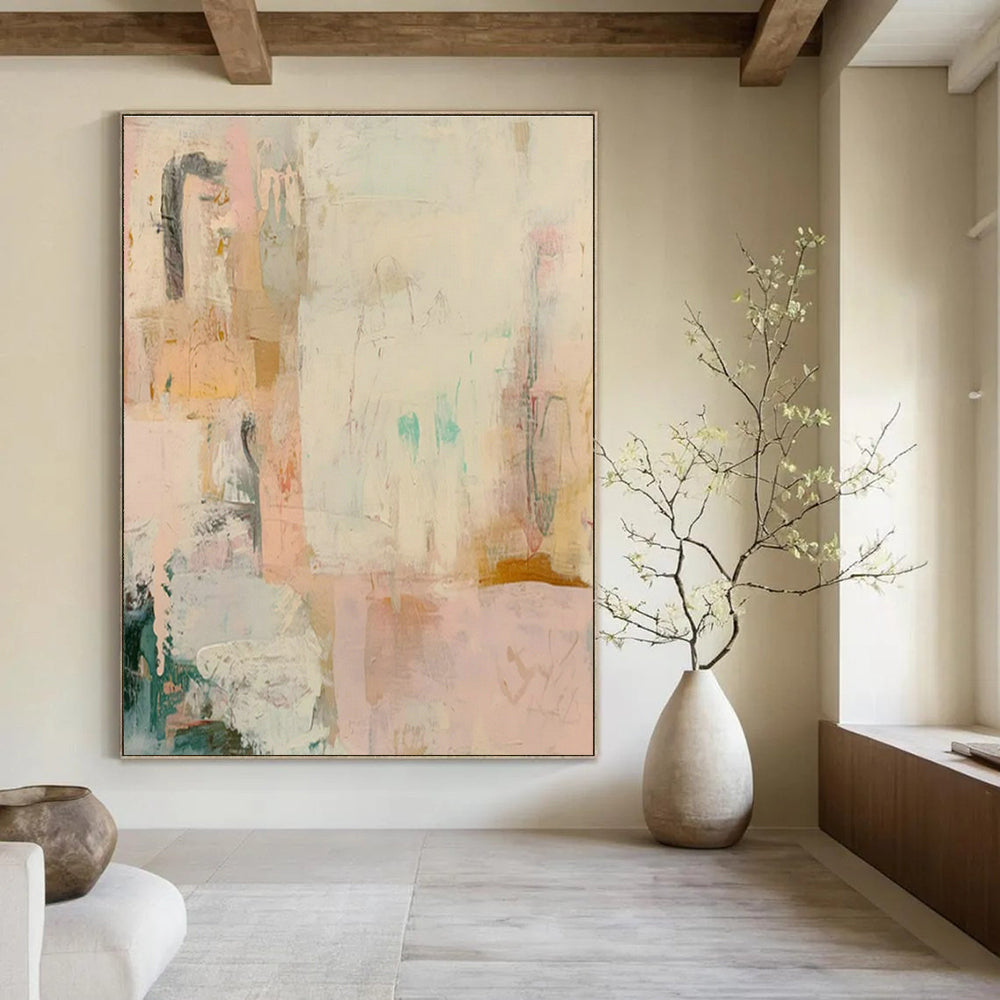 Oversized Custom Handmade Abstract Painting for Cottage Office Library Wall and Bedroom Reading Nook DLZ1839
