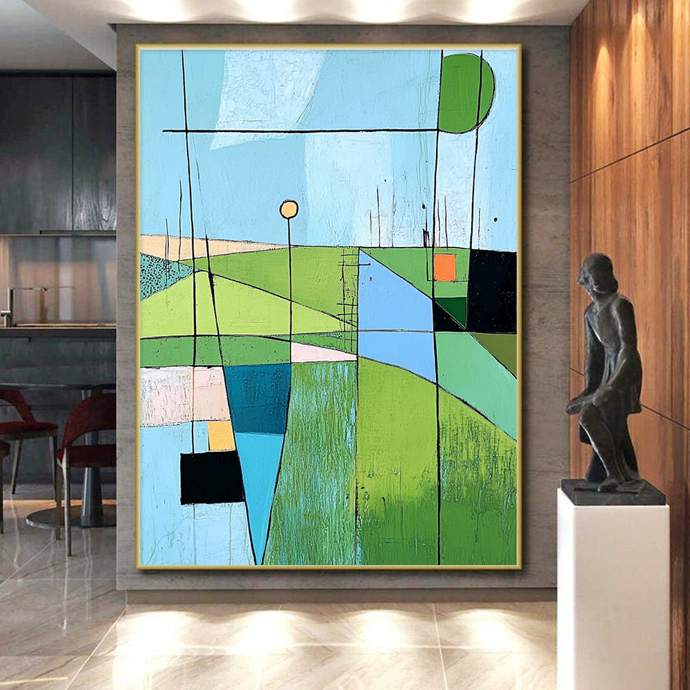 Green and Blue Landscape - Themed Abstract Artwork GER232