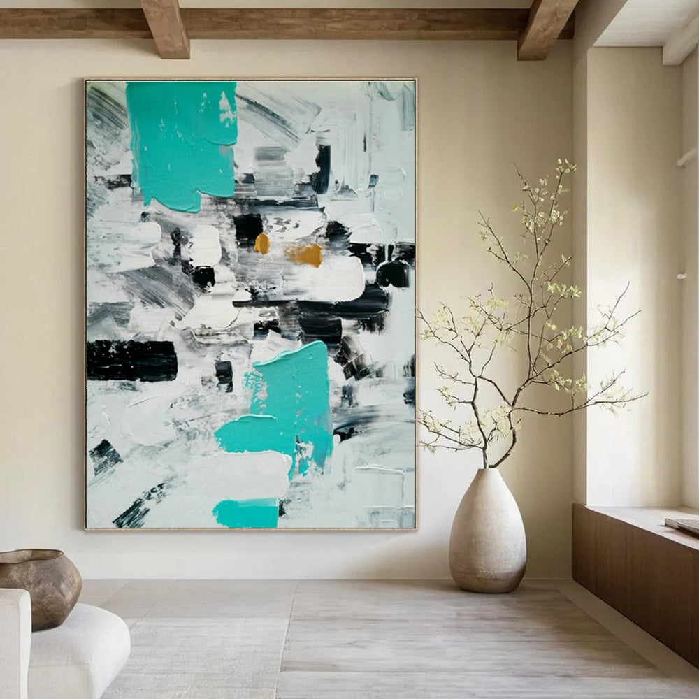 Handmade Extra - Large Abstract Wall Art for Cottage Bedroom & Living Room DLZ1354