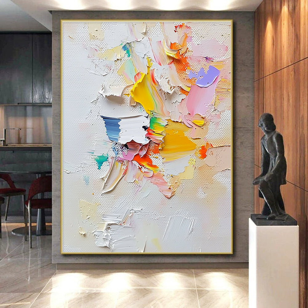 Colorful Palette Knife Abstract Painting with 3D Textures GER583