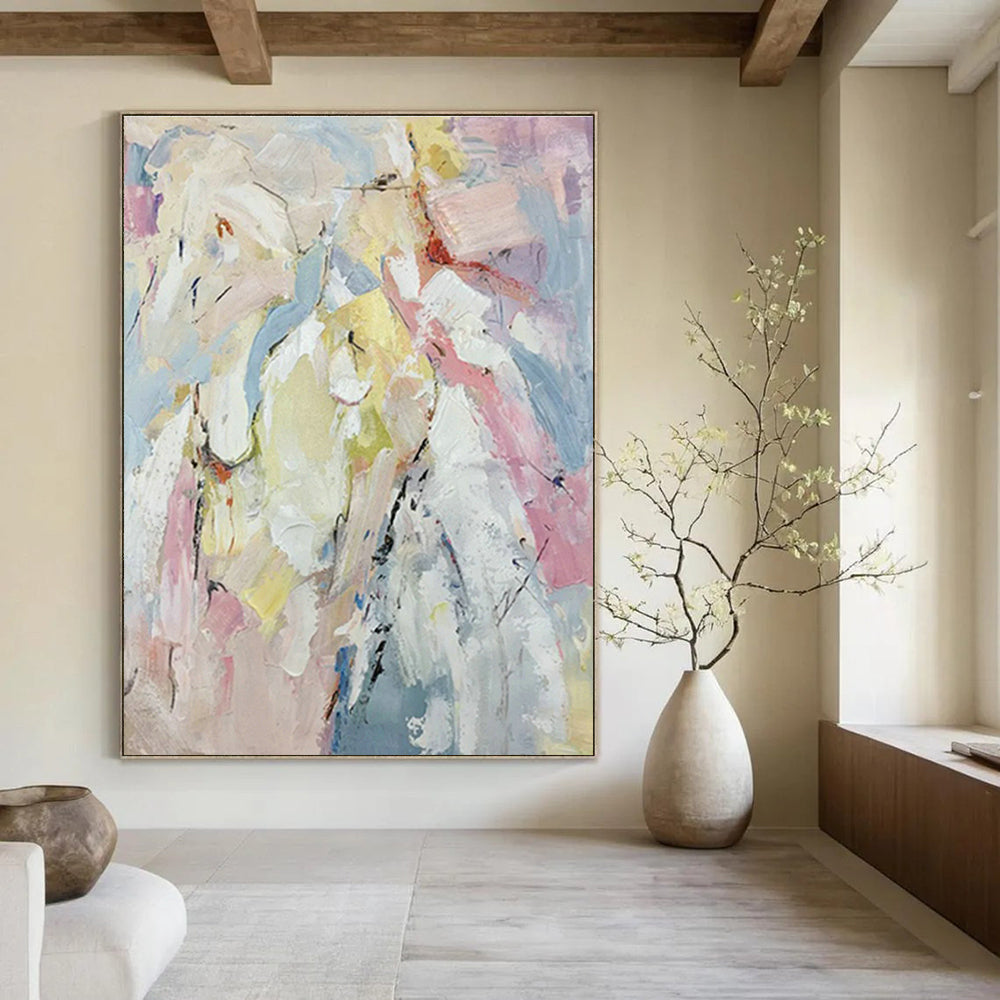 Oversized Abstract Hand - Painted Murals for Cottage Dining Room & Hallway DLZ0554