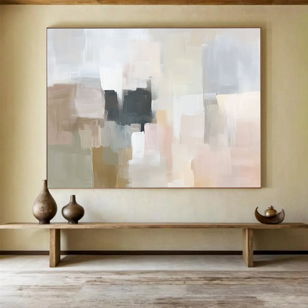 Soft Color Blocks Abstract Painting with Muted Tones DYP220