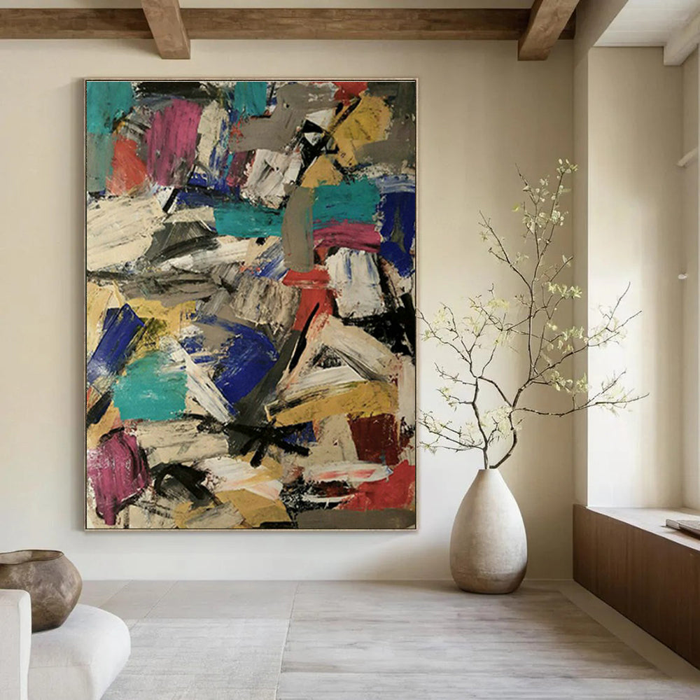 Large-Scale Custom Abstract Mural for Bedroom & Entryway DLZ1046