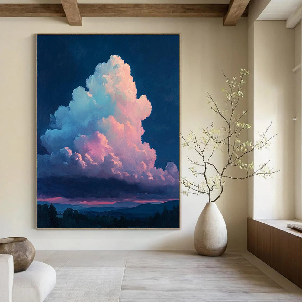 Blue Pink Purple Cloud Abstract Painting ADGE009