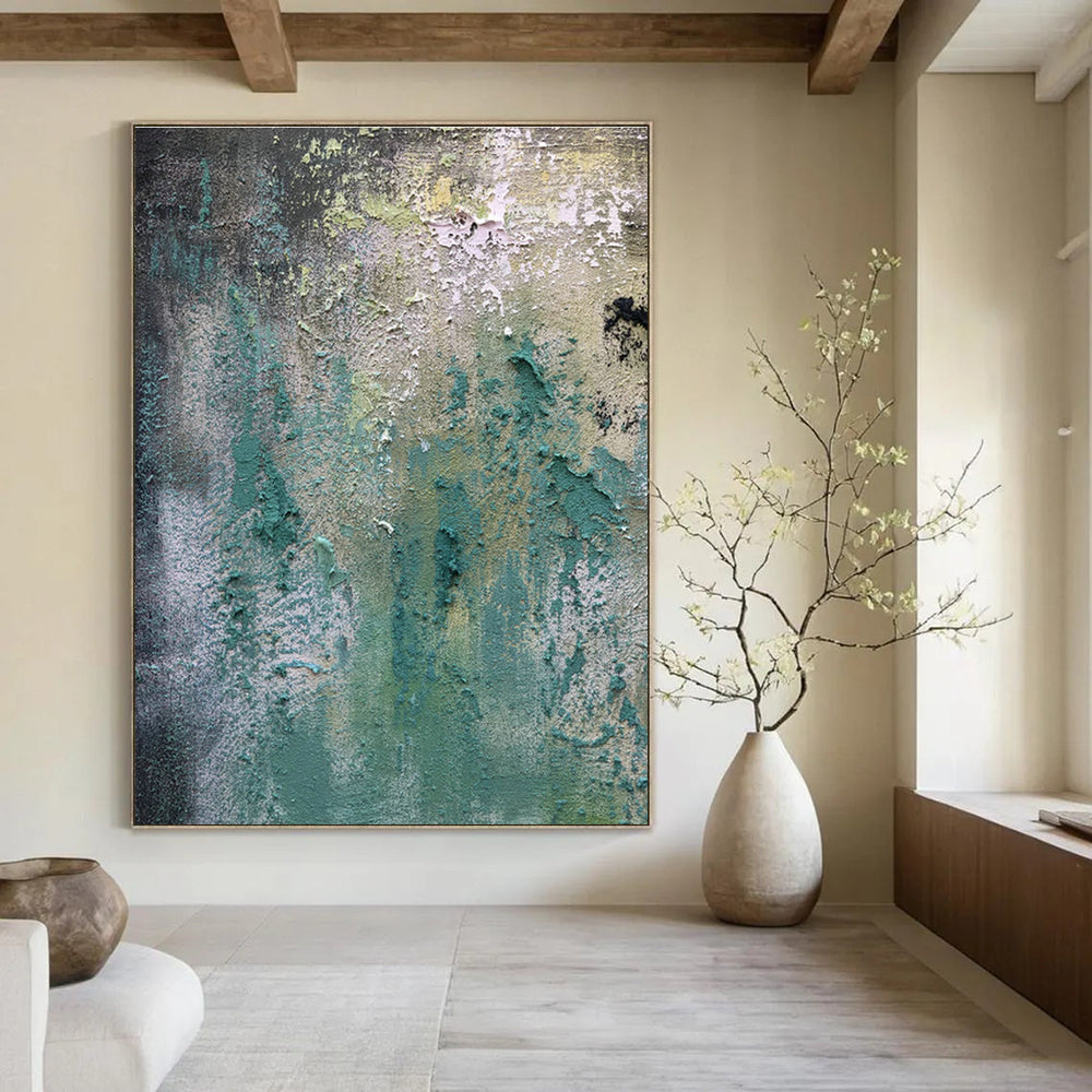 Hand - Painted Abstract Art for Dining Room Bay Window Curtain Rods & Entryway Mirror Frames DLZ0904