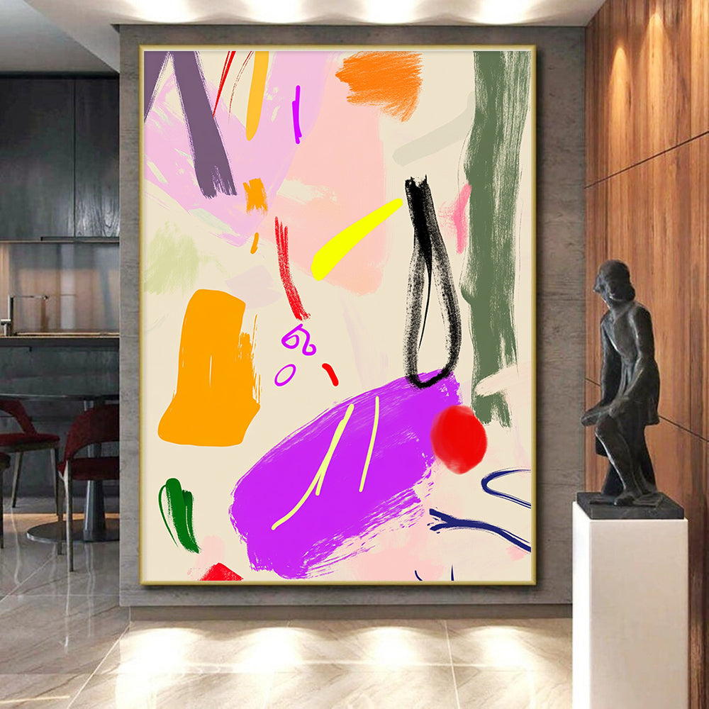 Vibrant Color Splash Abstract with Pink, Orange, Yellow, and More GER329