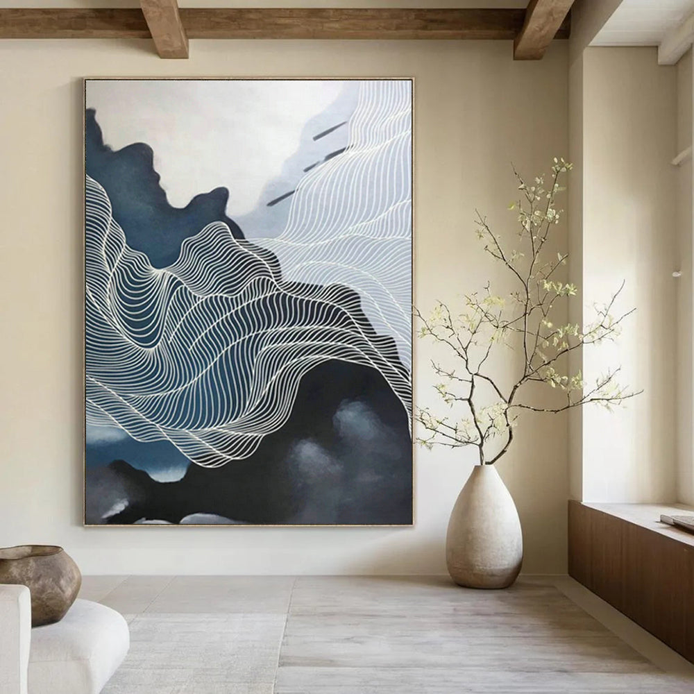 Custom - Designed Hand - Painted Abstract Art for Dining Room & Cottage Hallway DLZ0548