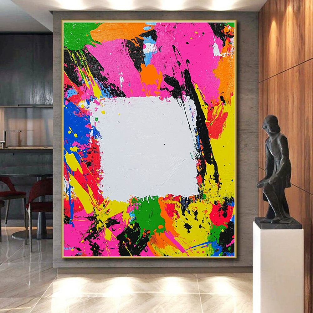 Colorful Splatter Abstract Painting with Playful Energy GER597