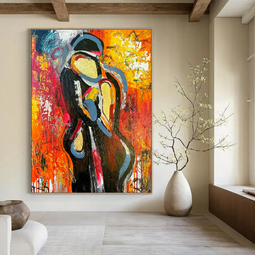 Colossal Custom-Graduated Hand Painted Abstract Art for Dining Room & Entryway DLZ2111