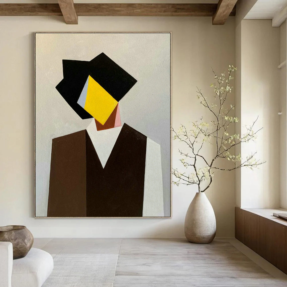 Large Hand - Painted Abstract Canvases for Hallway and Office DLZ0760