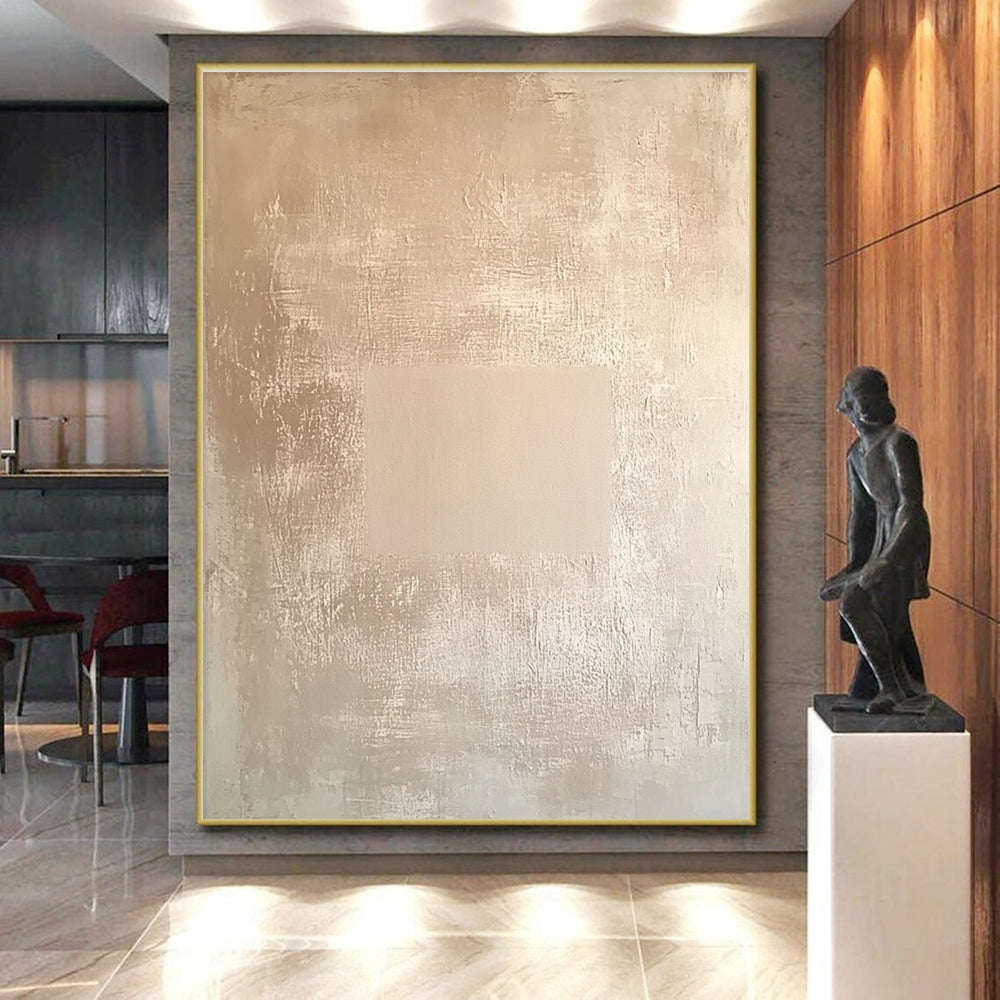Beige Minimalist Abstract Painting with Subtle Textures GER085