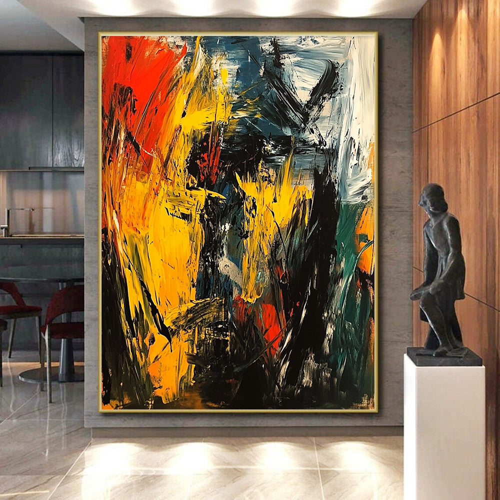 Vivid Color Burst Abstract Painting with Bold Strokes GER750