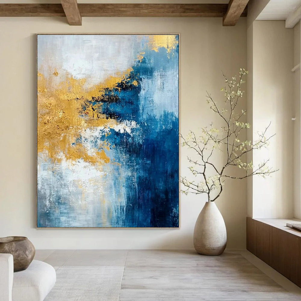 Oversized Custom Hand-Painted Abstract Art for Cottage Hallway Umbrella Stand Base Wall and Office Equipment Storage Wall DLZ1906