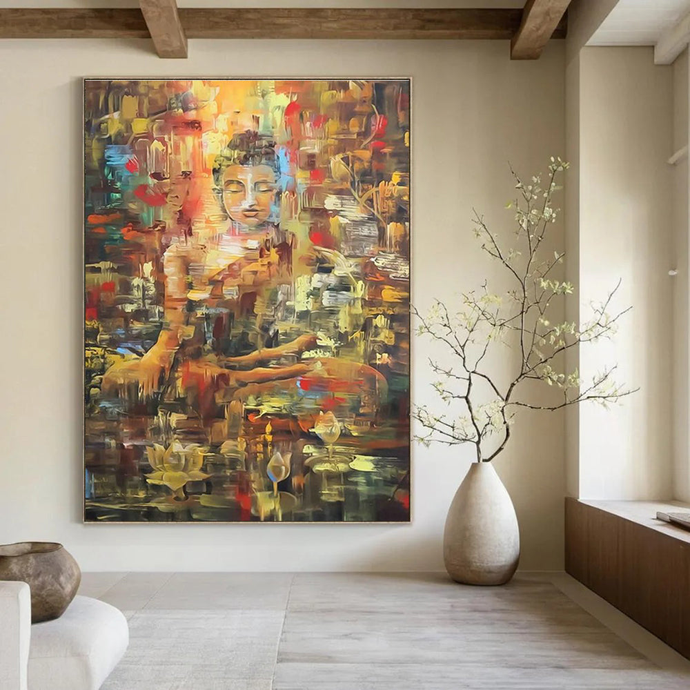 Large Hand-Painted Abstract Wall Art for Cottage Dining Room & Bedroom DLZ2327