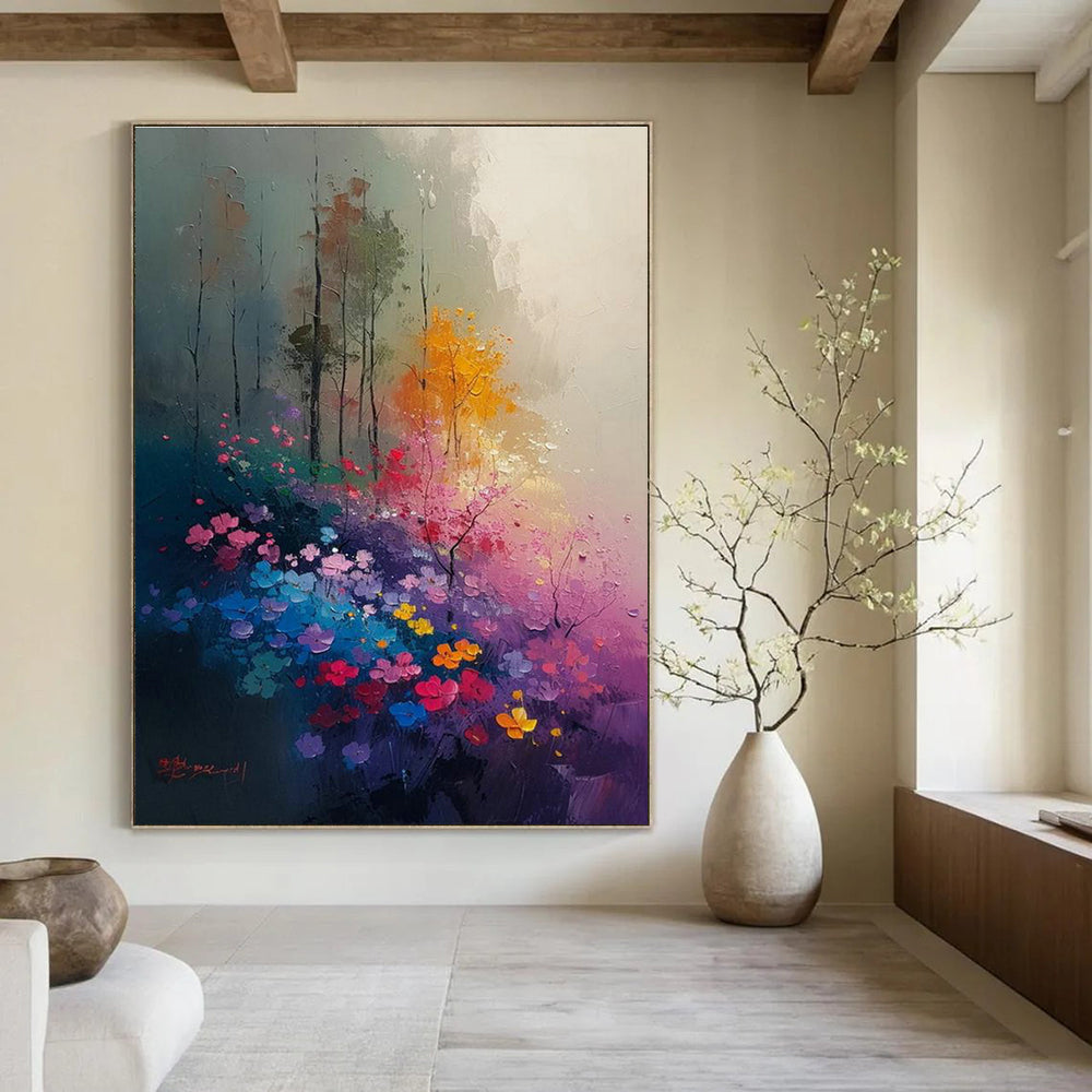 Gargantuan Custom - Sized Handmade Abstract Canvas for Dining Room & Entryway DLZ2233