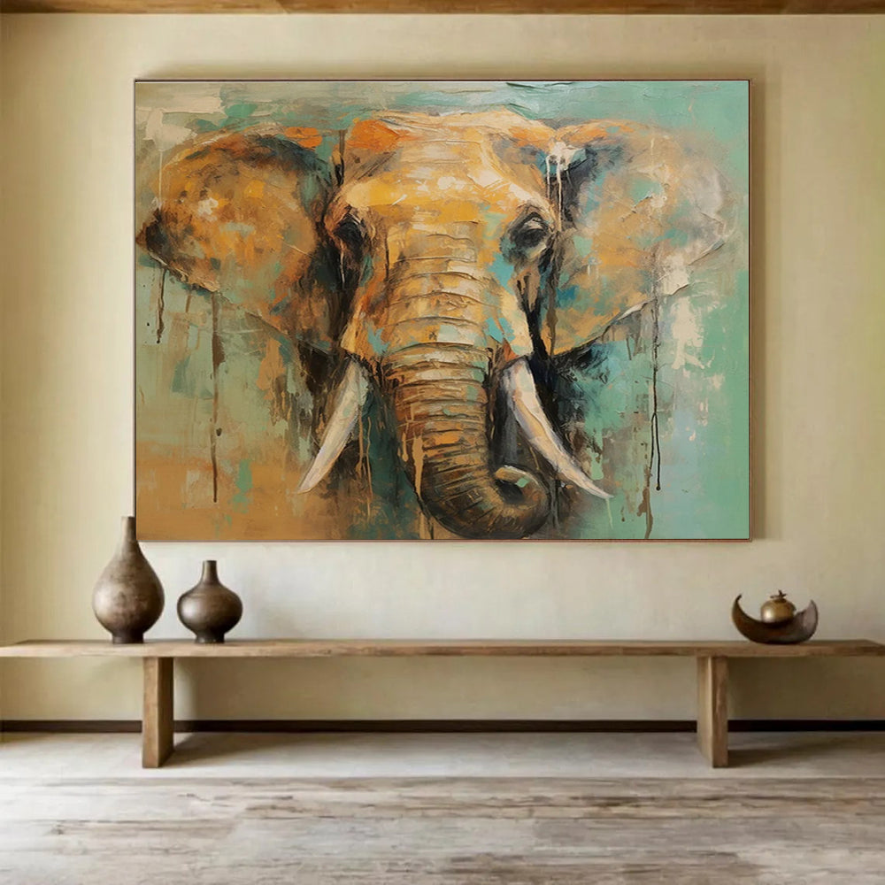 Colorful Elephant - faced Abstract Painting THY082
