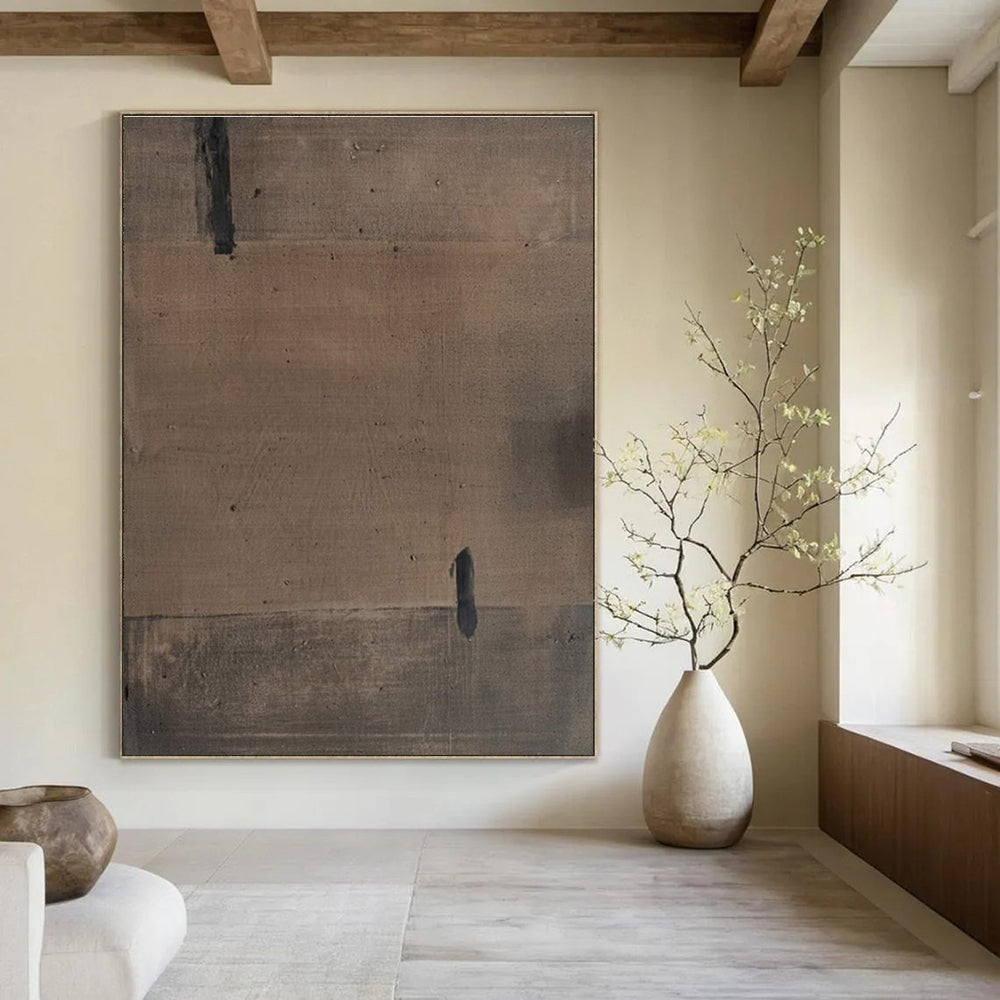 Simple Brown Abstract Painting with Understated Charm ADGE516