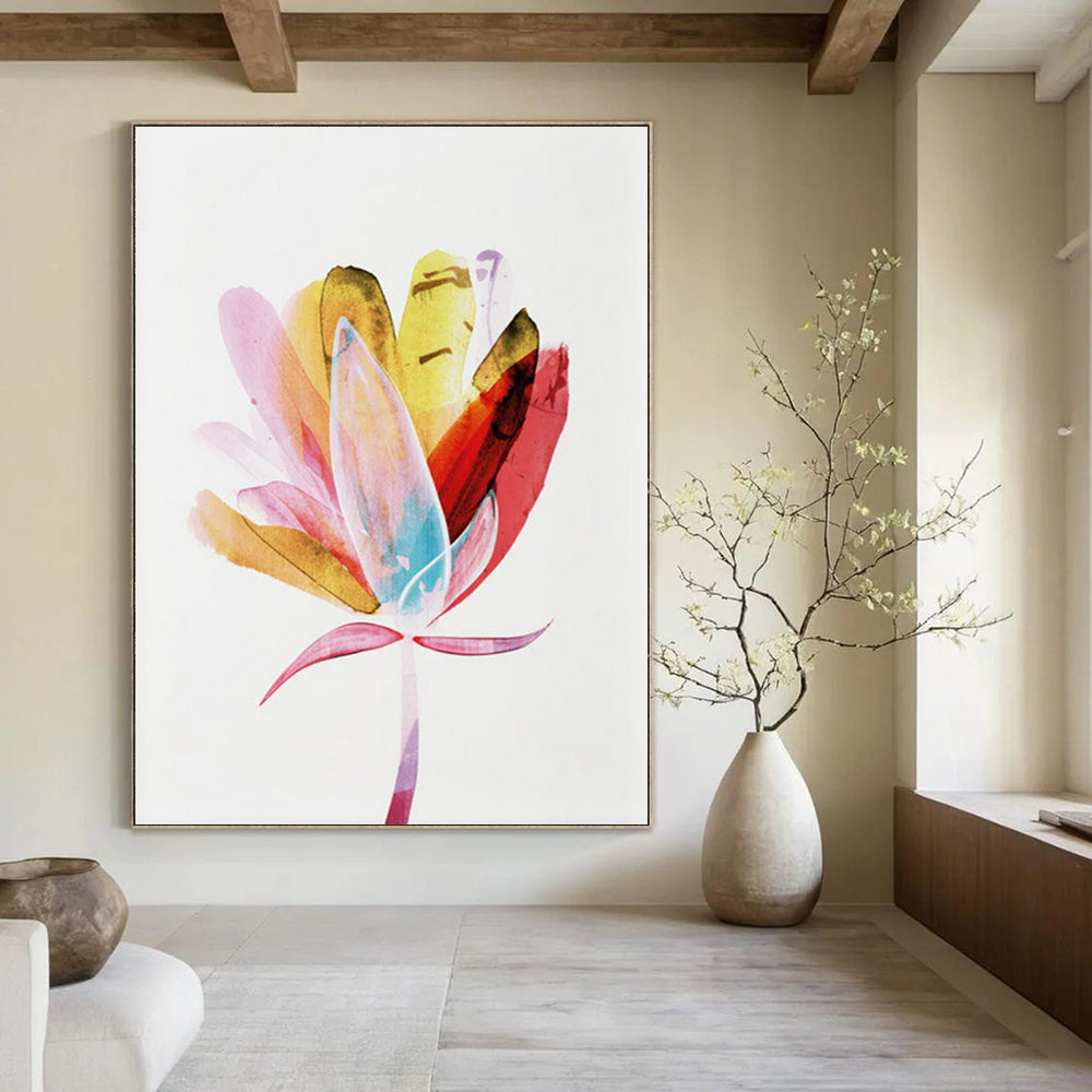 Colorful Abstract Flower with Vibrant Petals Painting ADGE215