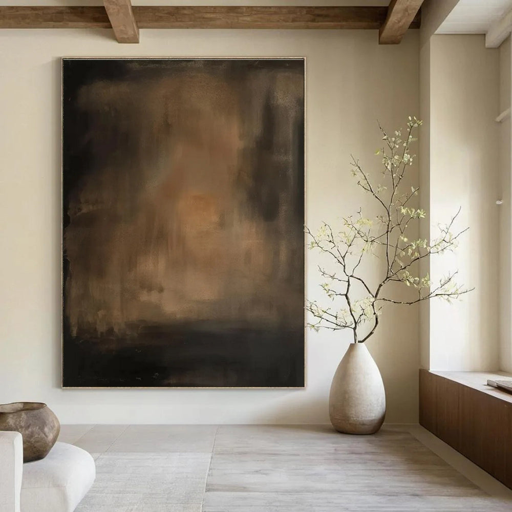 Dark Gradient Abstract Painting with Subtle Warmth ADGE479