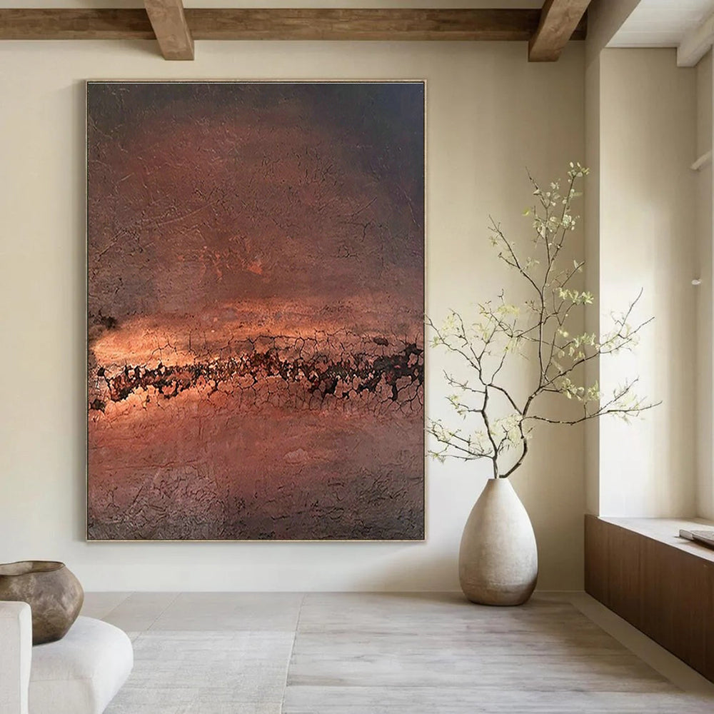 Extra-large Custom Hand-Painted Abstract Canvas for Dining Room Herb Garden Wall and Entryway Plant Stand Area DLZ1850