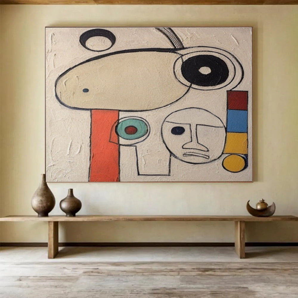 Colorful Geometric Shapes Faces Abstract Painting THY011