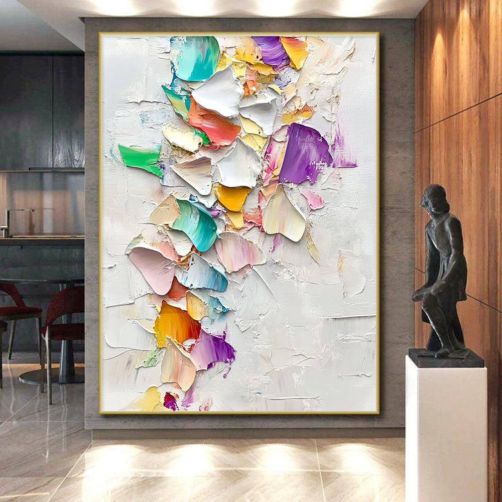 Colorful Petal Abstract Painting with Thick Textures GER484