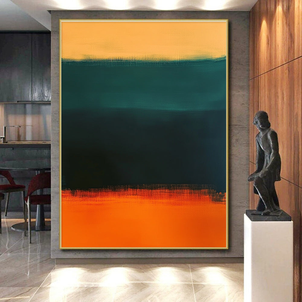 Green and Orange Gradient Abstract Painting with Smooth Transitions GER157