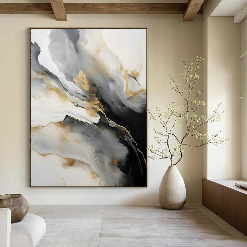 Stupendous Hand - Painted Abstract Canvases for Dining Room Double - Height Walls & Office Atrium Spaces DLZ0729