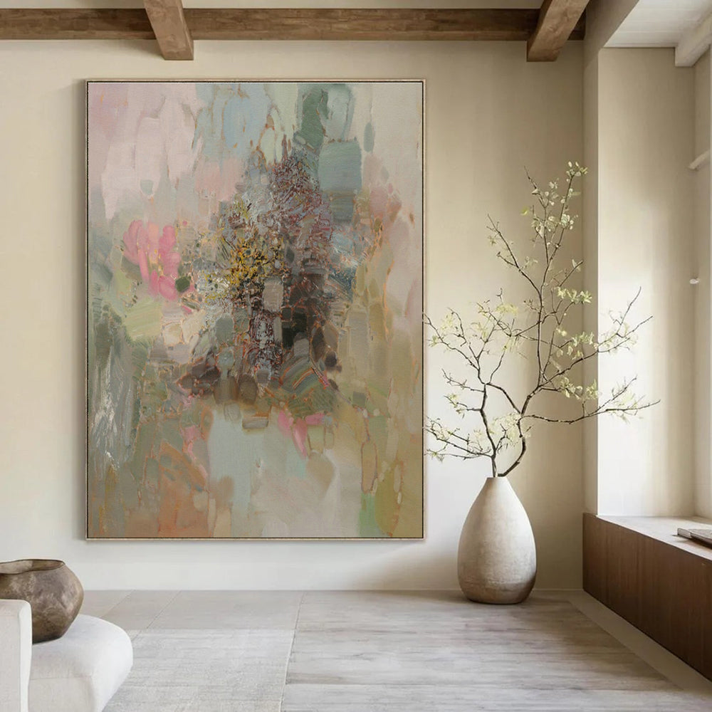 Enormous Custom-Created Handmade Abstract Canvas for Entryway & Office DLZ2076