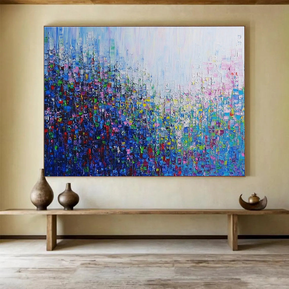 Colorful Pixelated - Cityscape Abstract Painting DYP065