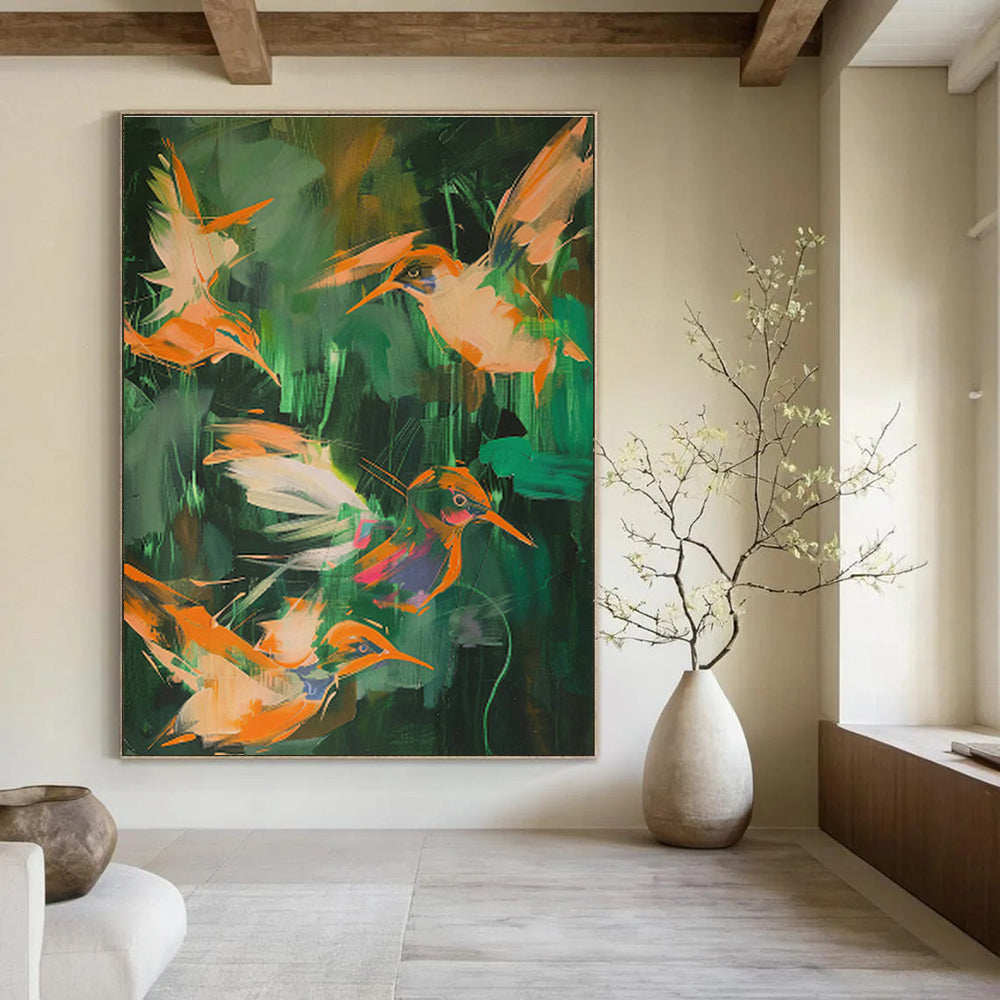 Oversized Hand - Painted Abstract Murals for Living Room Feature Walls & Office Branding Areas DLZ0681