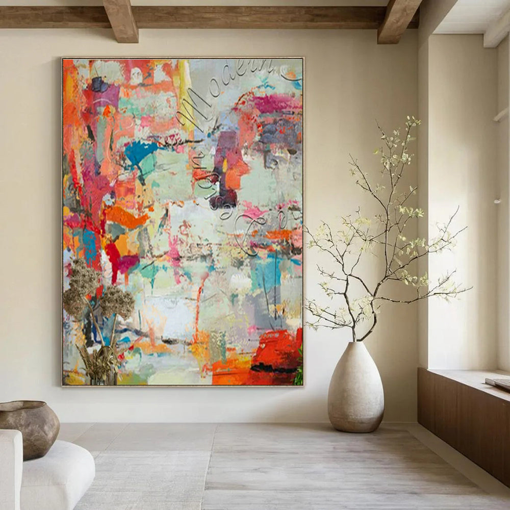 Large Hand-Painted Abstract Art for Office and Dining Room DLZ1827