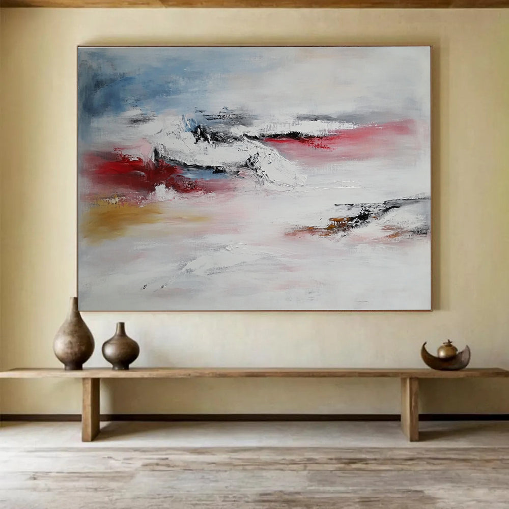 Soft Color Landscape Abstract Painting with Pastel Tones DYP333