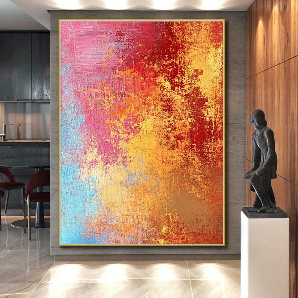 Warm Tone Abstract with Red Orange Pink and Blue GER332