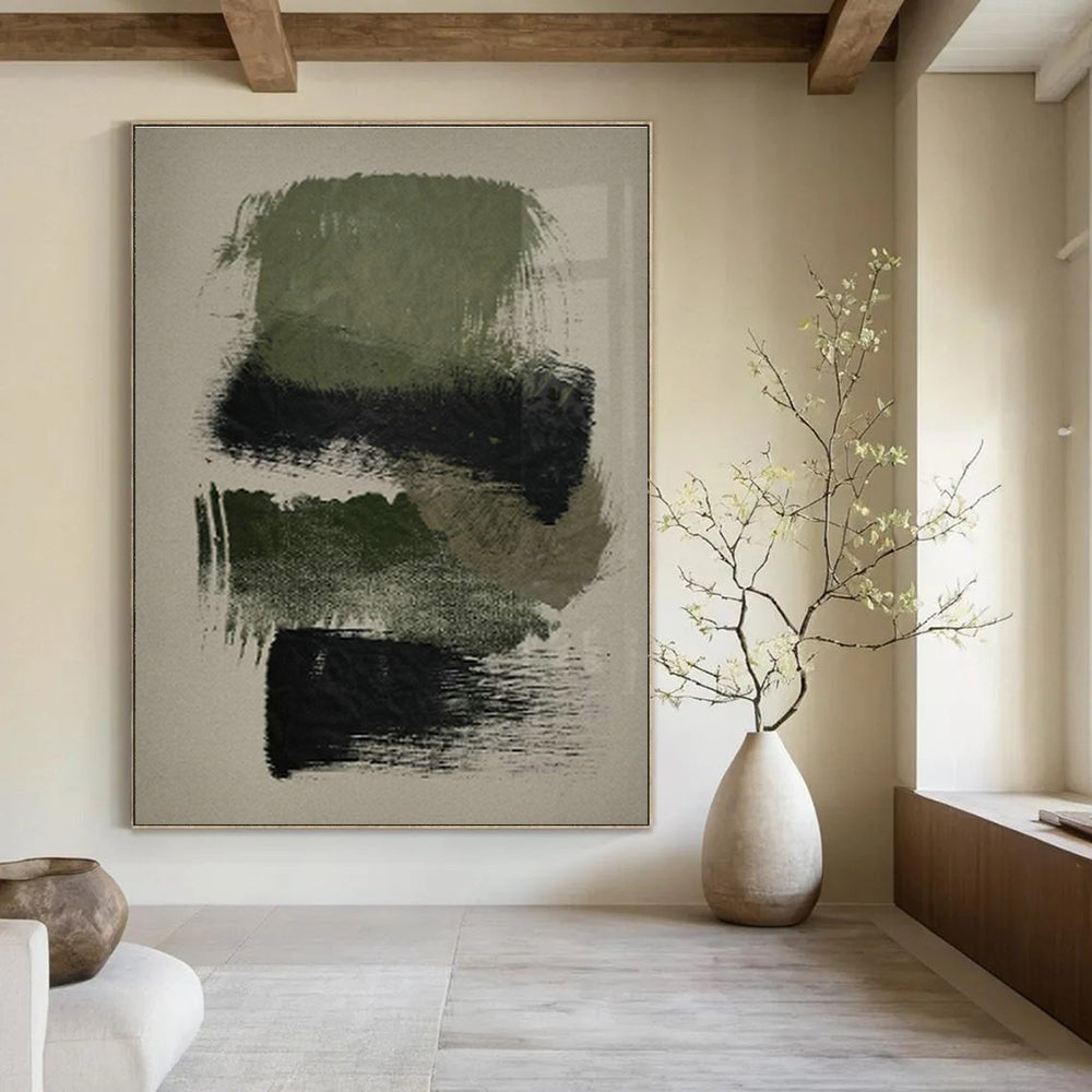 Exclusive Hand-Painted Abstract Mural for Living Room & Office DLZ1365