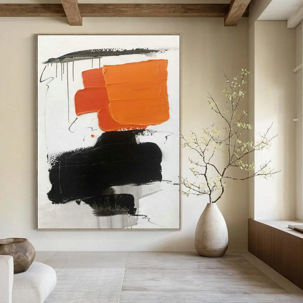 Custom Hand-Painted Abstract Wall Art for Cottage Bedroom Window Seat Alcove and Living Room Media Wall DLZ1684