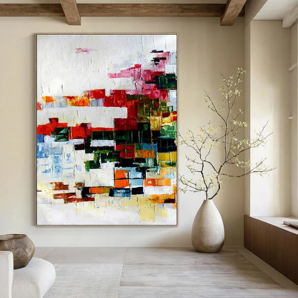 Mosaic - like Color Abstract Painting with a Patchwork of Hues ADGE417