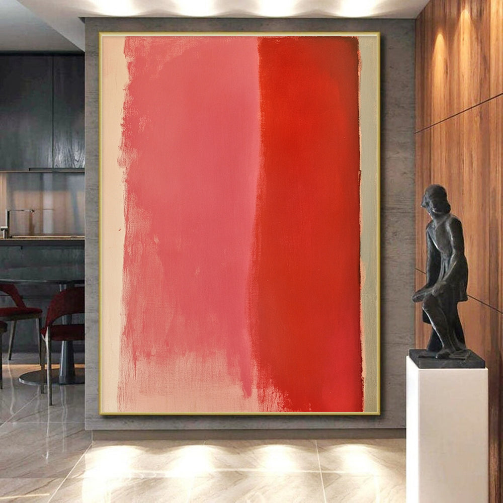 Pink and Red Abstract Painting with Gradual Hues GER133