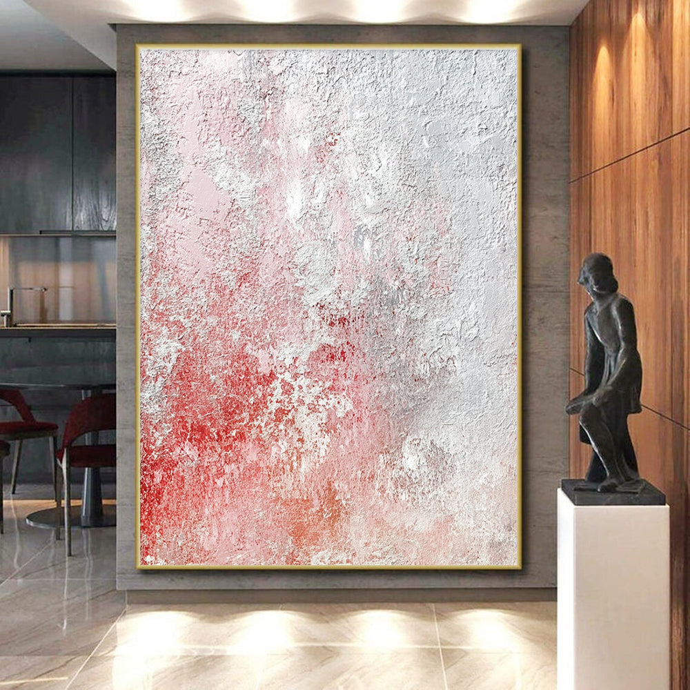 Red and Gray Textured Abstract Art with Subtle Layers GER281