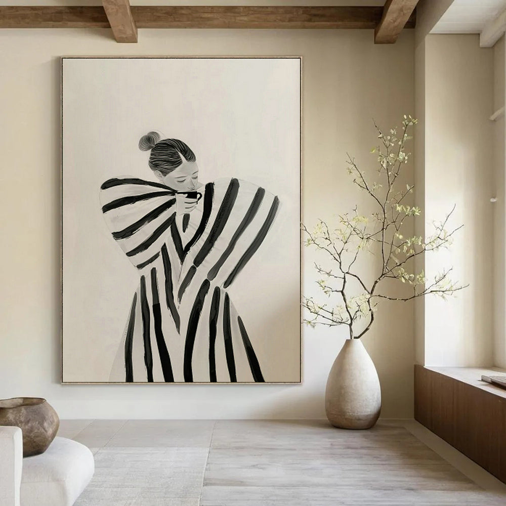 Custom - Crafted Hand - Painted Abstract Murals for Cottage Living Room Ceiling Beams & Bedroom Wall Niches DLZ0694